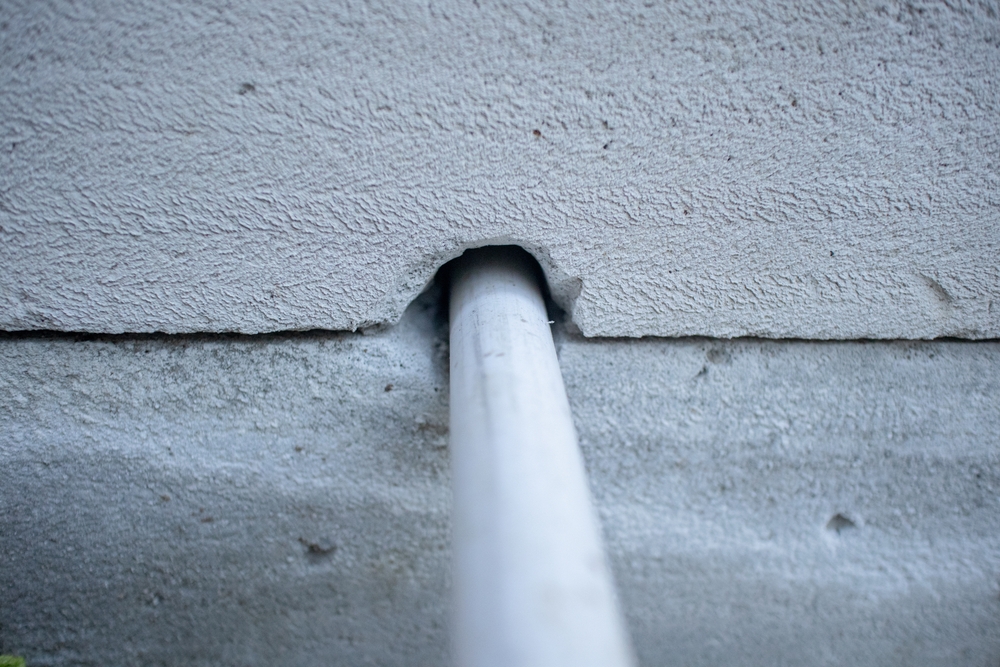 Rodent exclusion a pipe going through a wall